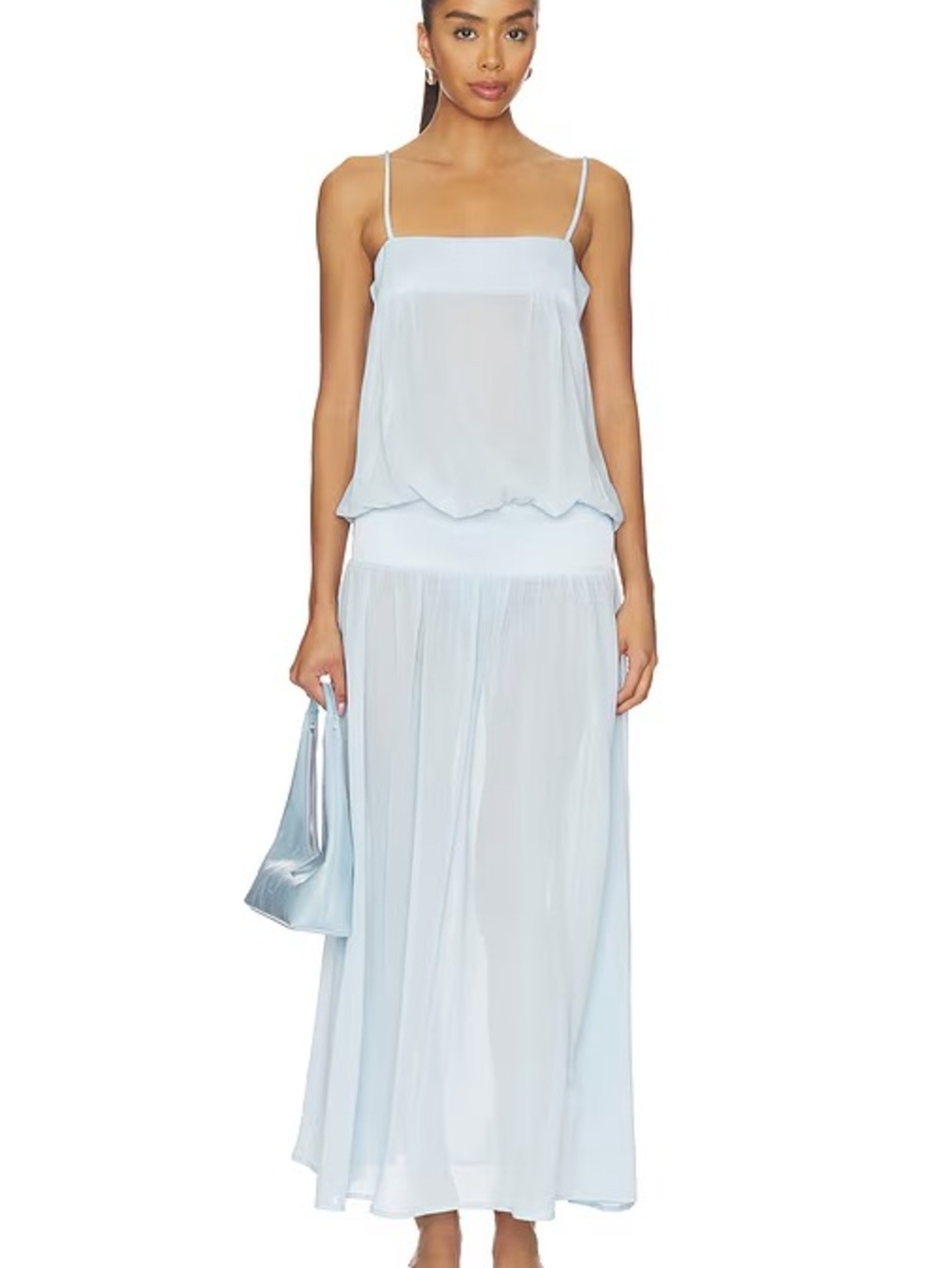 Lioness Gracia Light Blue new with tags size xs Spaghetti Strap Maxi Skirt Dress - Picture 2 of 5